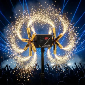 Double Wheels Fire – Machine Rotative à Étincelles Froides | Nouveauté 2026